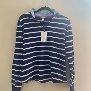 Women's Vineyard Vines Striped 1/4 Zip Pullover